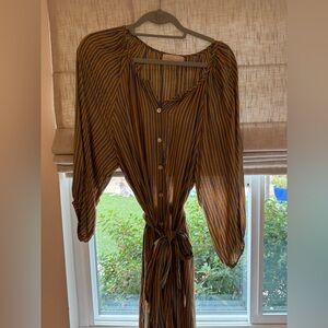 Natalie Martin Yellow and Blue Striped Dress